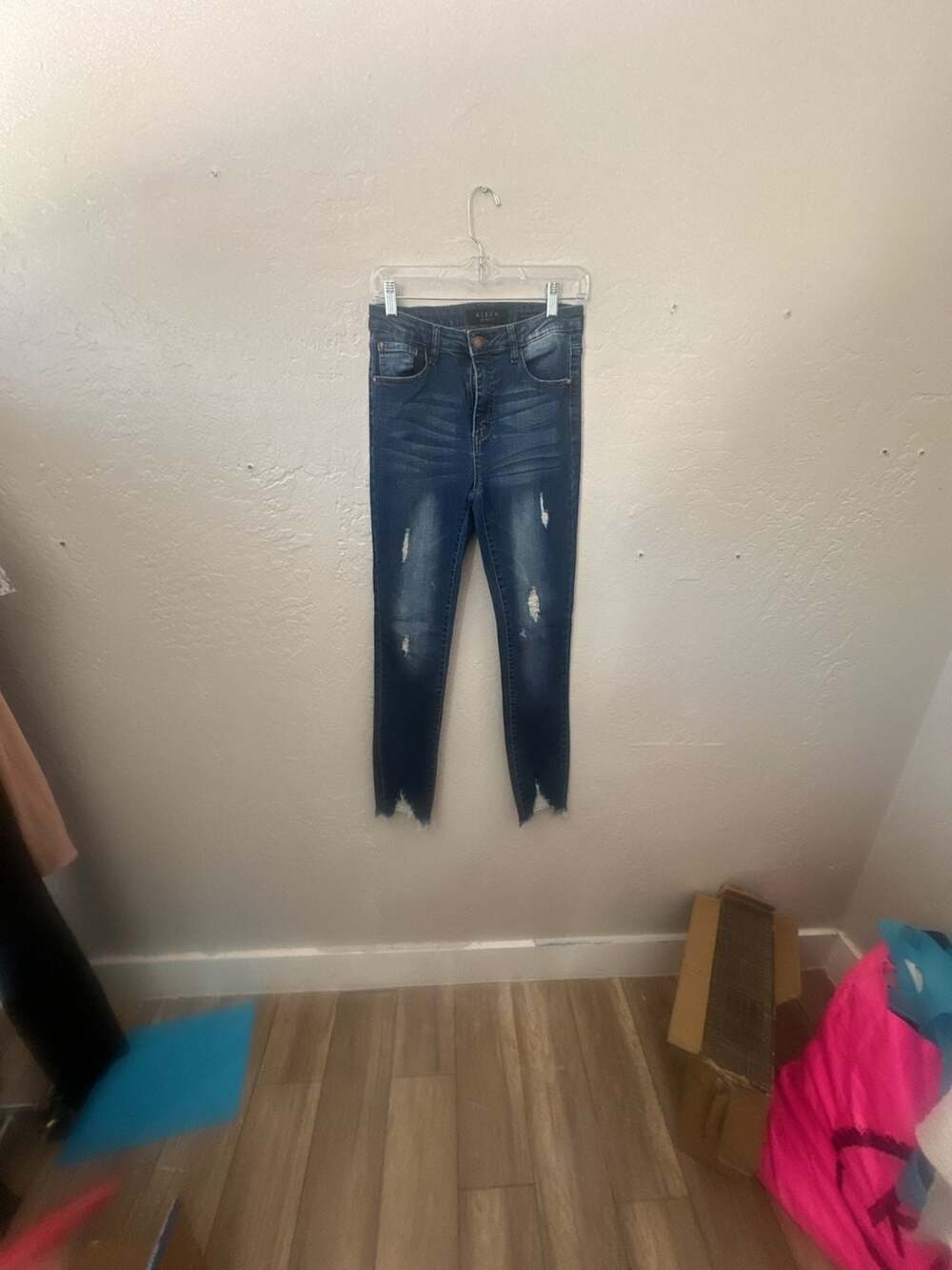Risen Los Angeles Distressed High-Rise Skinny Jeans with Raw Hem